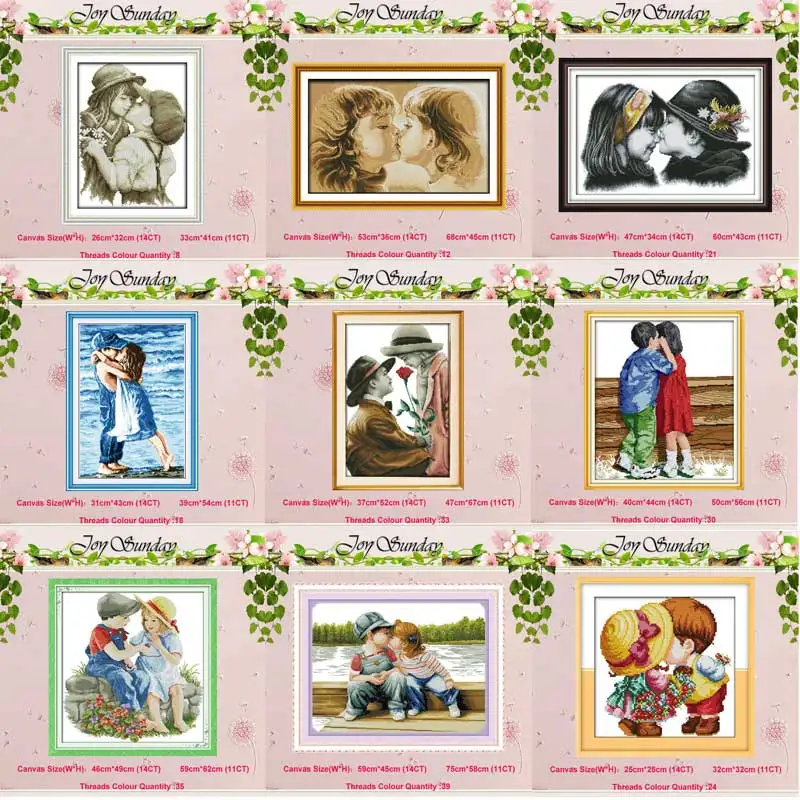 

Lovely lovers Innocence girl boy child Cross Stitch 11CT 14CT Cross Stitch Set DIY DMC Cross-stitch Kit Embroidery Needlework