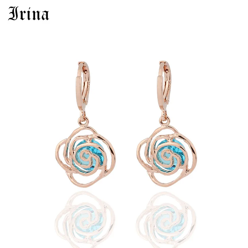 

Irina Korean Version Of The Lady Rose Flower 5 Color Lovely 585 Rose Gold Color Splendid Woman's Fine Jewelry Earrings