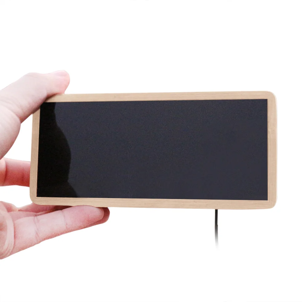 New Bamboo Wooden Alarm Clock LED Display With Mirror Temperature Digital Watch Desktop Digital Table Clock