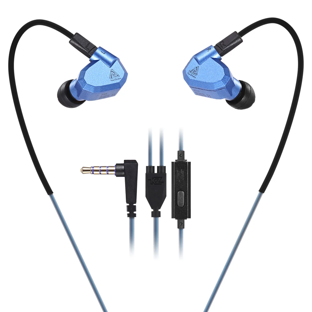 KZ ZS5 HiFi In-Ear съемные музыкальные наушники вкладыши съемный мм 3,5 мм разъем для наушников шумоподавление песня переключение голосового