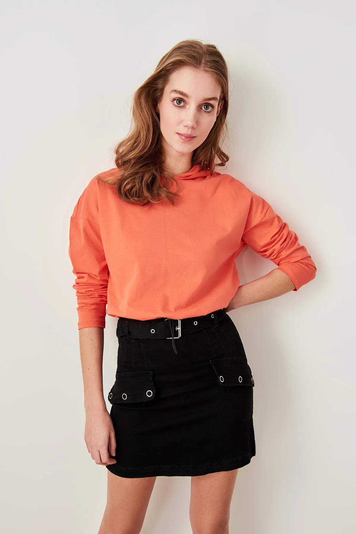 Trendyol коралловые трикотажные толстовки с капюшоном TCLSS19VX0001|Толстовки и свитшоты| |