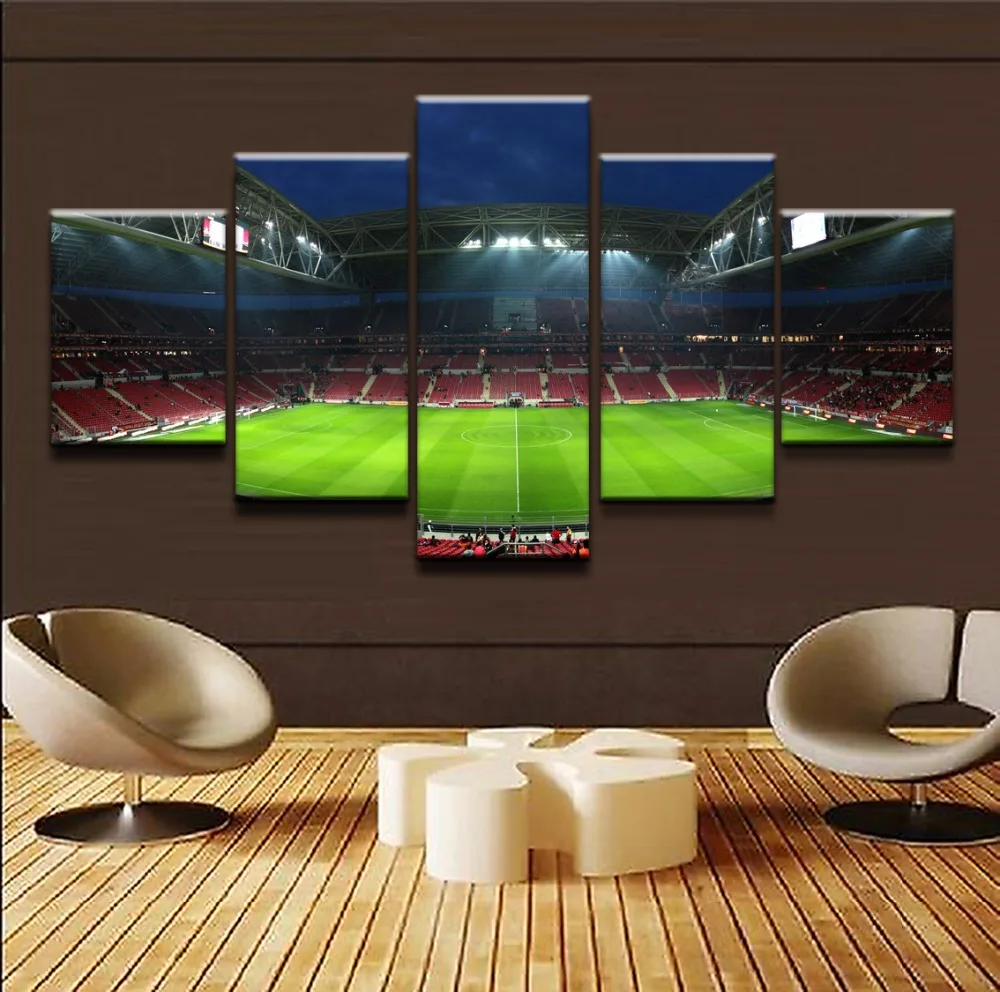 

Modern Canvas Wall Art Poster Framework Sports Room Home Decor HD Printed 5 Piece Modular Pictures Sports Stadium Painting