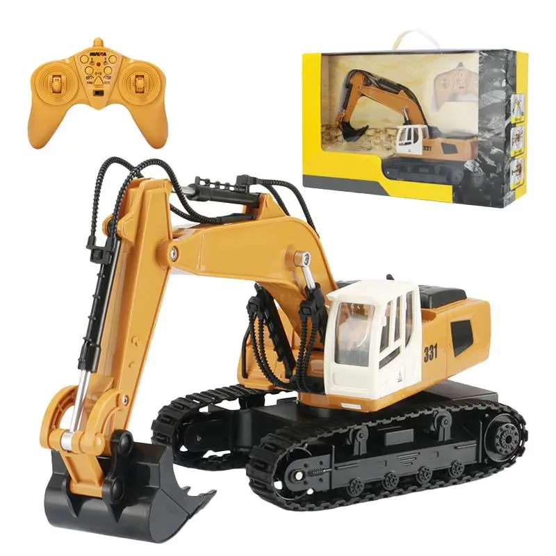 

Remote Control Excavator 1:18 Simulation Excavator Model 9-Channel Electric Construction Truck Toy with Light for Children