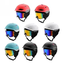 Ski Goggles Helmet Snow Sports Ski Snowboard Helmet Anti-fog Goggles Women Men Skiing Eyewear Glasses Protection Hat