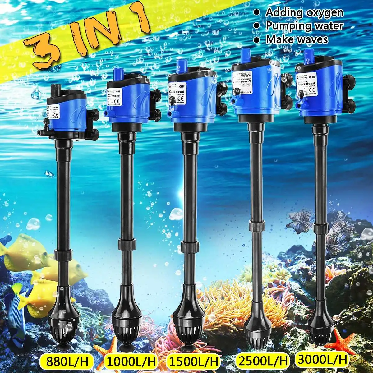 Buy 220V 3 In 1 Internal Aquarium Waterfall Filter Pump Multifunctional