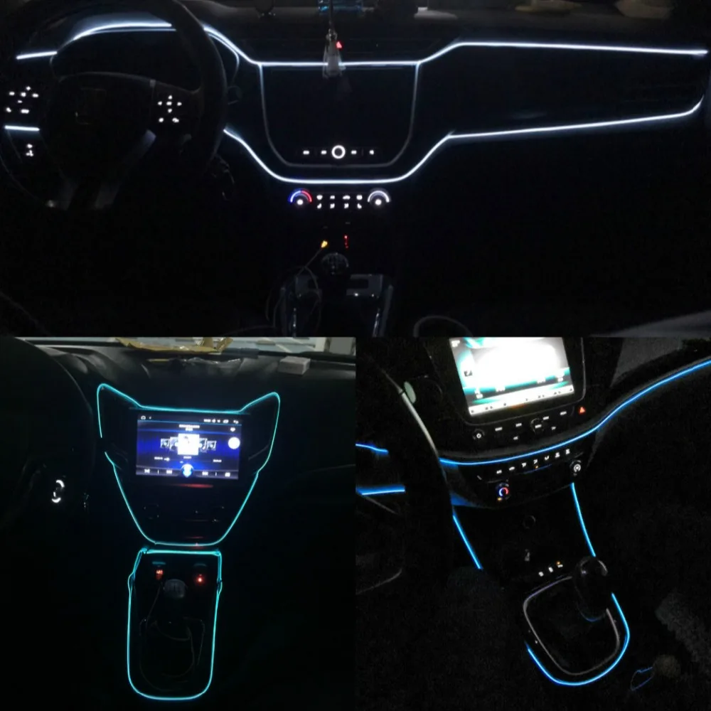 

JURUS Universal 3Meter 10 Colors 12V Car Styling Flexible Neon Light Glow EL Wire Strip Car Led Decoration Auto Accessories Lamp