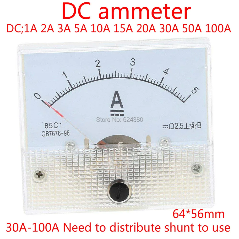 Указатель DC Amperometer DC 1A 2A 3A 5A 10A 20A 30A аналоговая панель измеритель тока Амперметр измерительный прибор 85C1 0-10A