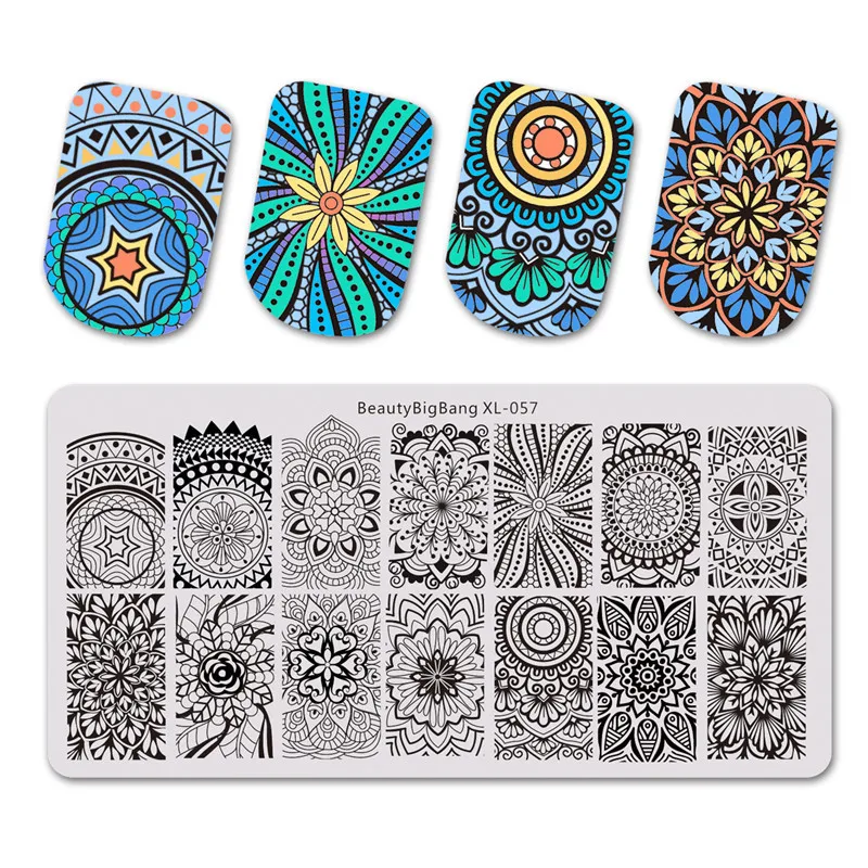 

BeautyBigBang NEW 1PC Stamping for nails Spiral Screw Mandala Design stencil for Nail stamping Plates Nail Art Tools XL-057