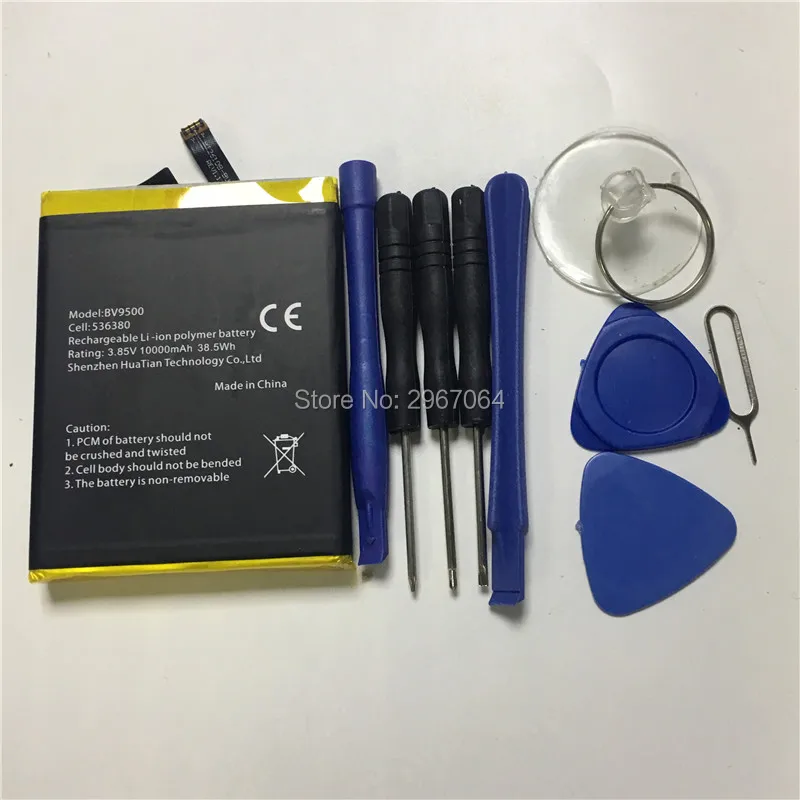 

Mobile phone battery Blackview BV9500 Pro battery 10000mAh 5.7inch MTK6763 Gift dismantling tools Blackview Mobile Accessories