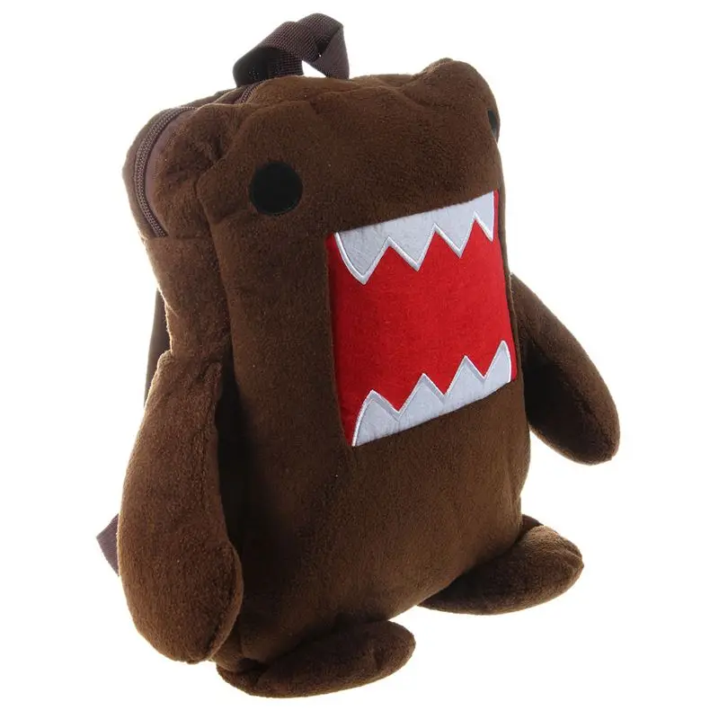 

Cute Domo Kun Brown Plush Backpack-Brown
