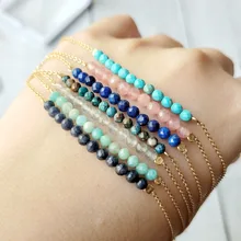 LiiJi натуральные камни, Хризоколла, сапфиры, лабрадорит, Лапис браслеты из серебра 925 пробы элегантный браслет на цепочке изысканные ювелирные изделия