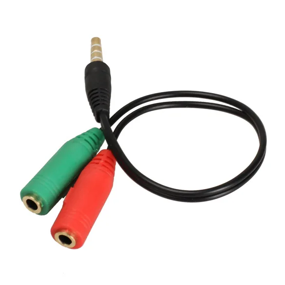 3,5 мм штекер 2 Женский Audio разделитель стерео Удлинительный кабель для наушников IJS998