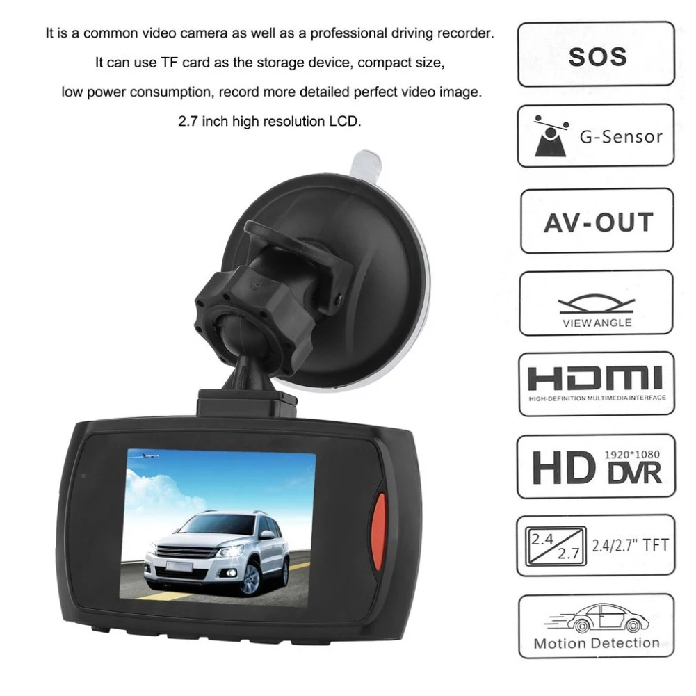 

HD 720P Video Camera Digital LCD Display Night Vision Driving Car Dashboard Recorder DVR Mini Dash Cam 2.2inch Vehicle
