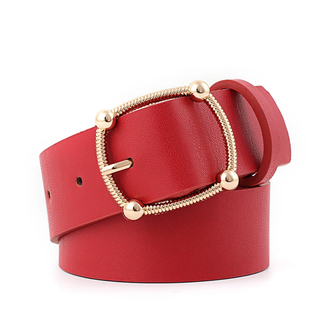 New Women Leather Belts Fashion Design Buckle Gold Pin Buckle Belt