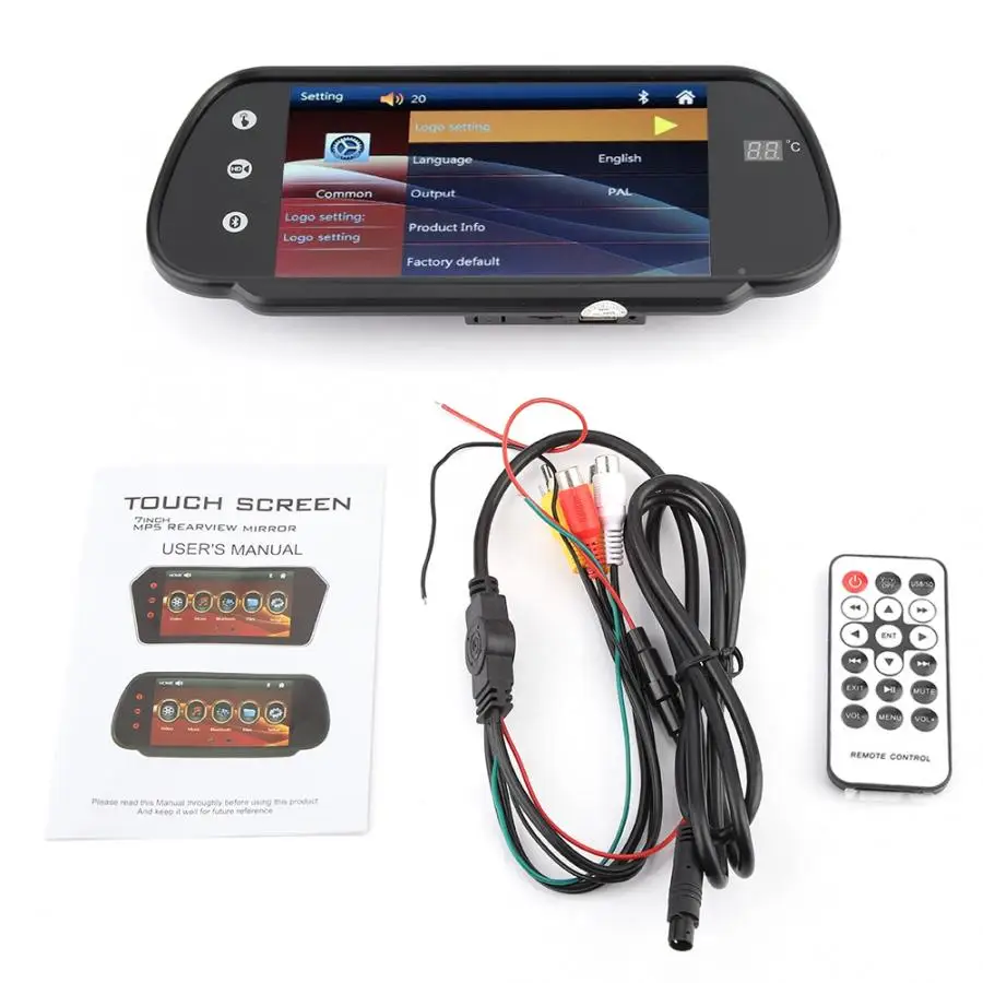 

accessoire voiture 7 Inches FM Touch Screen Rearview Backup Mirror Monitor USB/TF Card 1080P Video Player 12V araba aksesuar