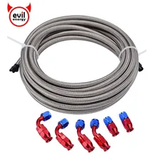 Evil energy 3 м PTFE плетеная топливная линия из нержавеющей стали Прямая 45 градусов локоть поворотный PTFE фитинг поворотный конец шланга AN10