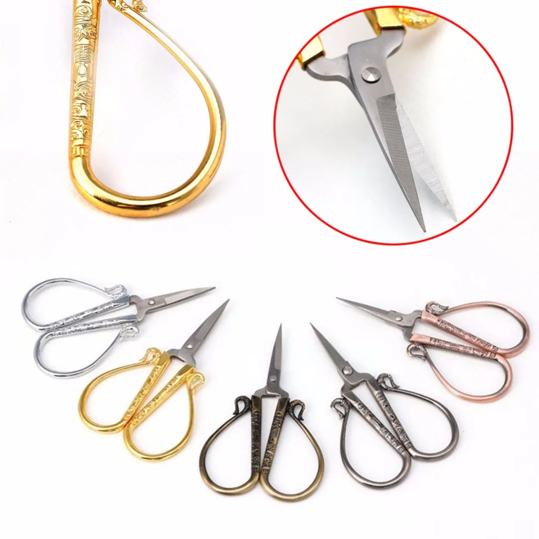 

JX-LCLYL 1pc Floral Scissors Stainless Steel European Vintage Sewing Shears DIY Tools