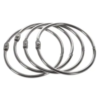 

4 Pieces Metal Scrapbooking Book Sheets Wallet Loose Ring 80mm Silver