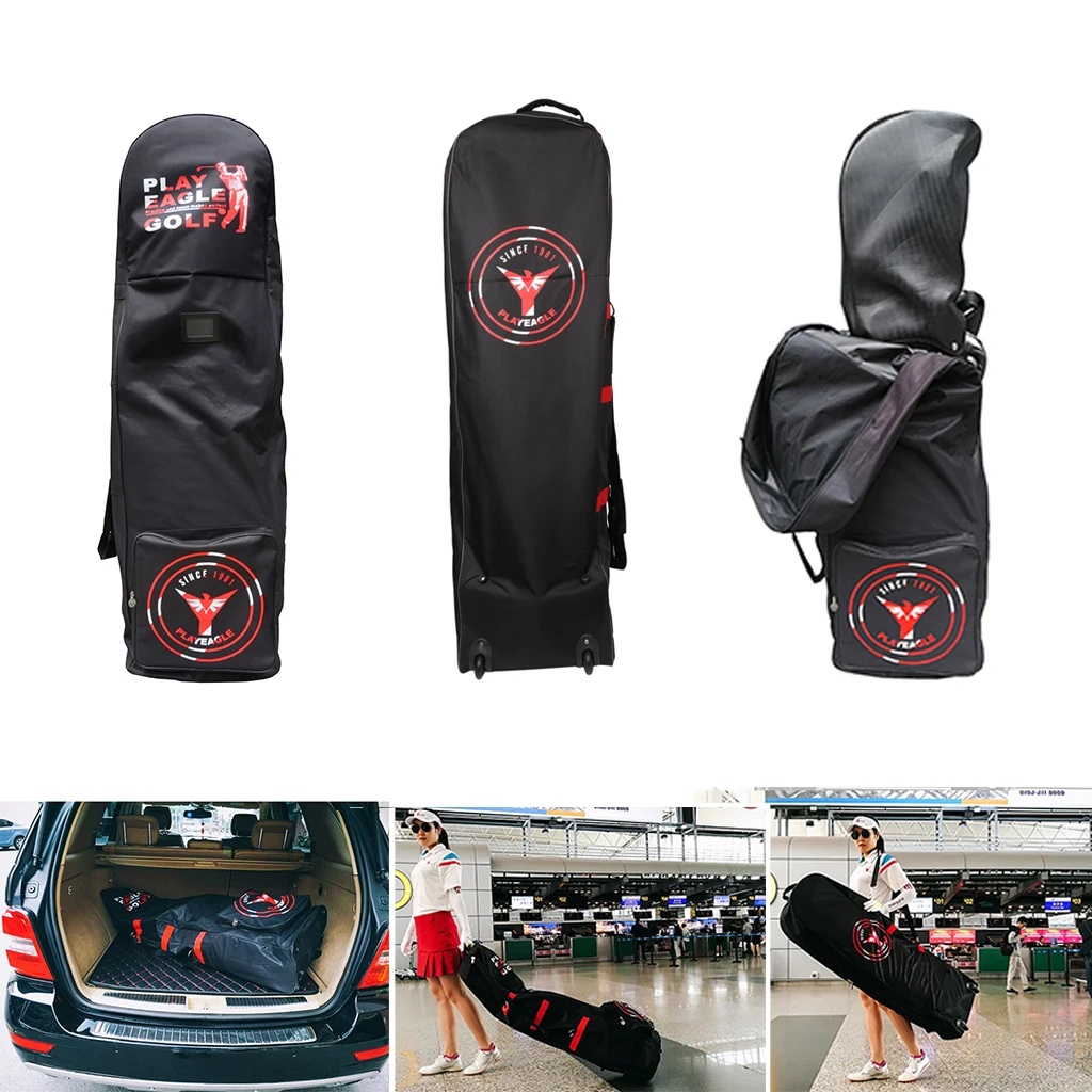 

Folding Golf Aviation Bag Travel Trolley Cover Large Capacity Golf Club Rolling Wheel Carry Bag Case with Anti-theft Coded Lock