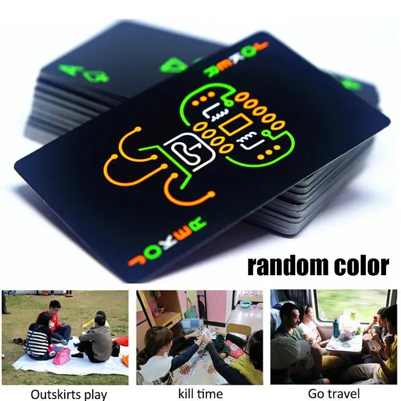  Black Luminous Fluorescent Poker Cards Playing Card Glow In The Dark Bar Party KTV Night Luminous S - 33002452994