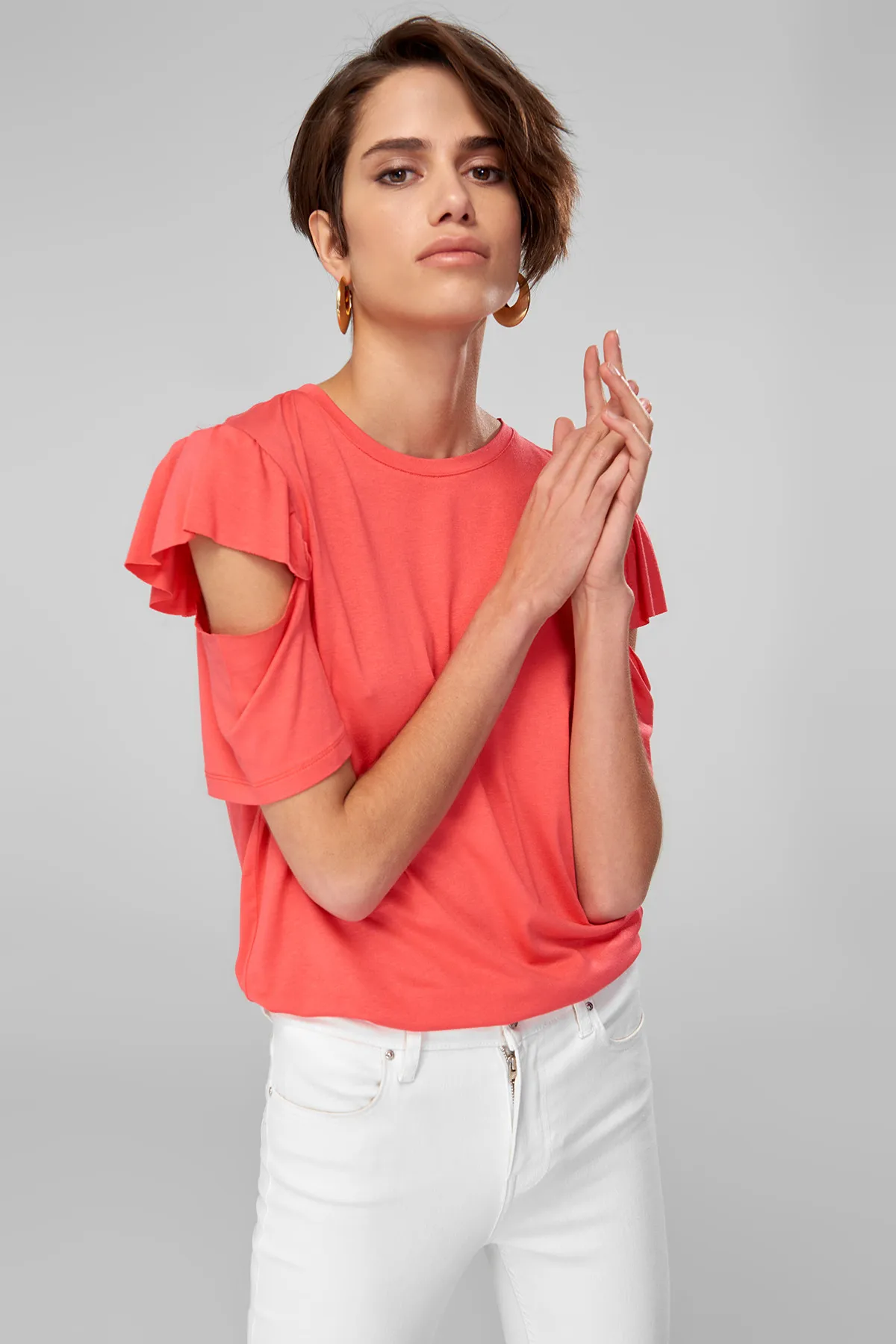Trendyol цветок подробно трикотажные топы вырезать граната TOFSS18OD0026 |