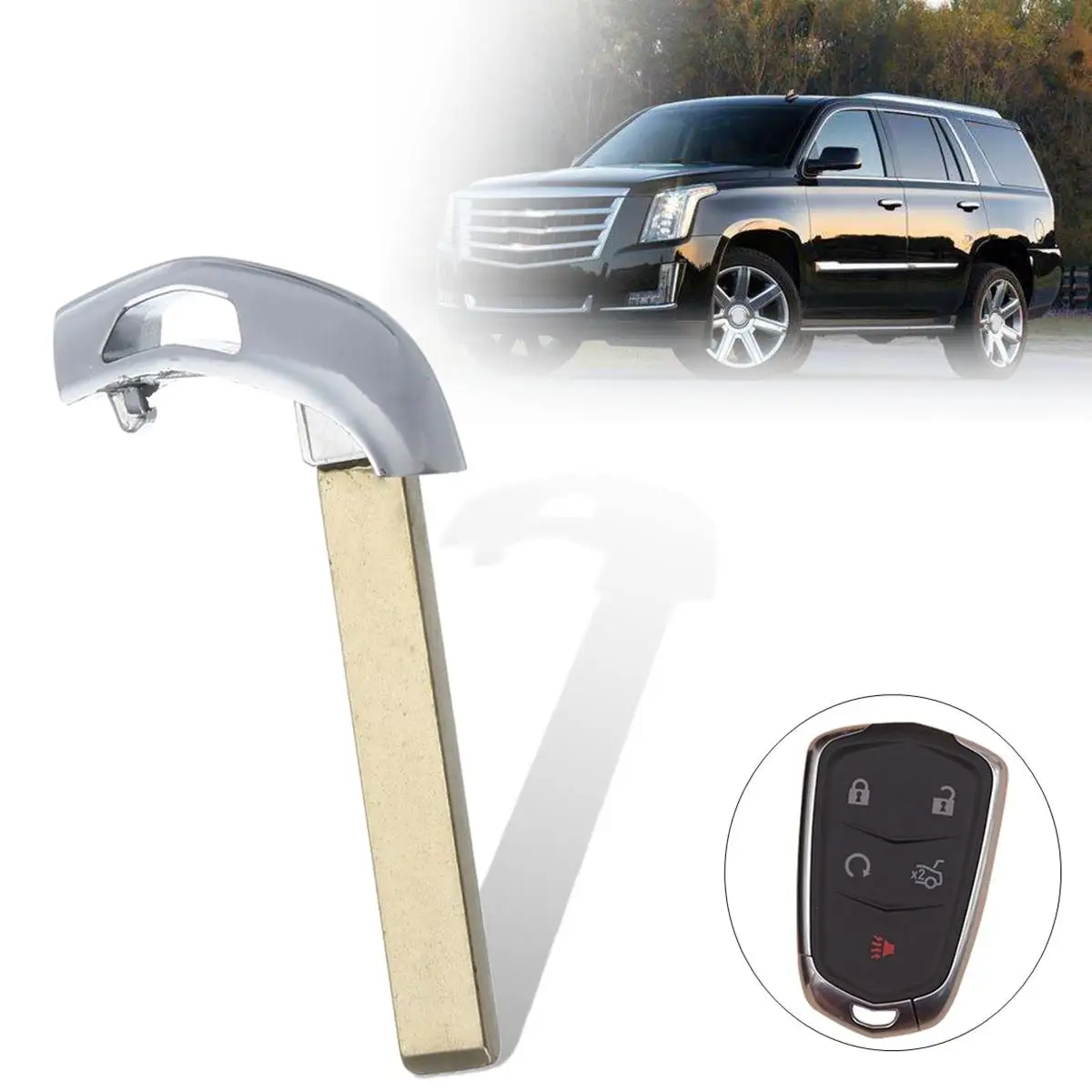 

For Cadillac Escalade ATS CTS ELR SRX XTS 2014 15-2017 HYQ2AB 2 Pcs Smart Key Remote Emergency Replacement Uncut Blade