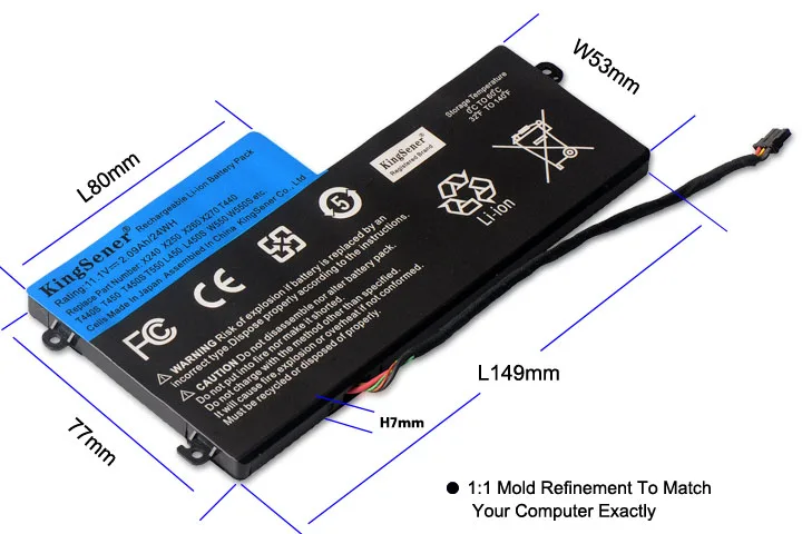 Bateria Interna Kingsener 45n1110 45n1111 45n1112 para Lenovo Thinkpad X240 X240s X230s X250 X260 X270 T440 T450 T450s L450s - Imagem 2