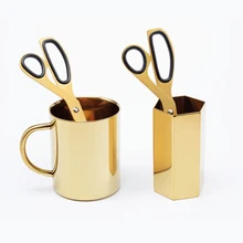 Simple style gold color scissors home use Stainless steel scissors 1pc