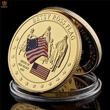 1777 Американский Бетси Росс флаг значение рождения позолоченный металл США коллекция монет