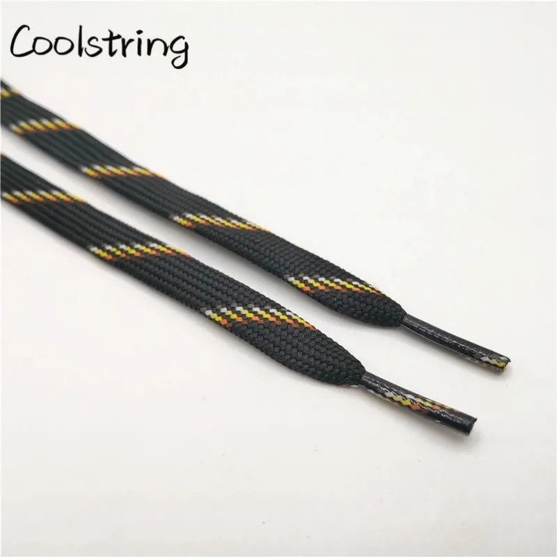 Coolstring Premium Polyester Striped Shoelaces Chromatic Canvas Bootlace For Sneakers Sport Clothes Cap Pants Rope Belt Lacet