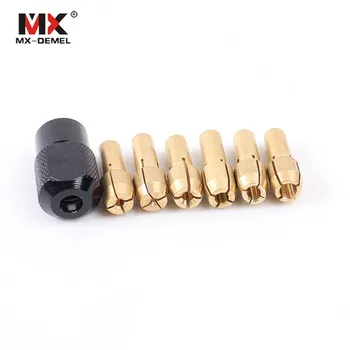 

7Pcs Dremel Brass Collet M8 * 0.75mm 1.0 / 1.6 / 2.0 / 2.4 / 3.0 / 3.2mm Fits Dremel Style Rotary Tools Accessories