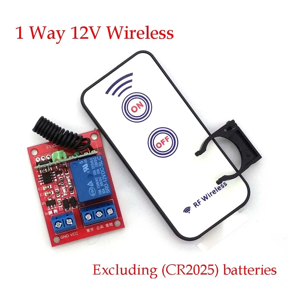 

1 Way 12V Wireless Module +2 Key RF Wireless Remote Control /433M Remote Control Switch / Wireless Remote Control Switch