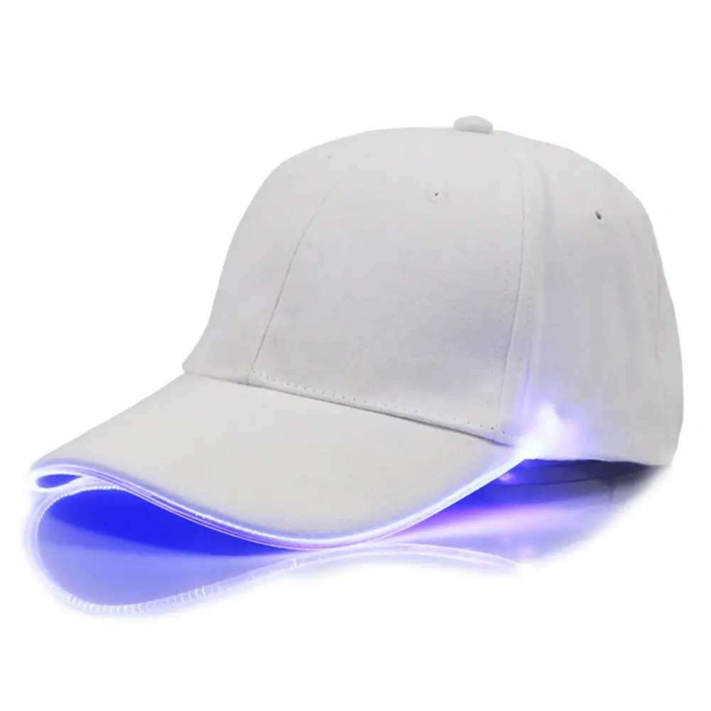 

New Fashion Baseball Hat Caps Hip Hop Cap Fiber Optic Glowing Hat Glowing LED Fiber-Optic Illuminating Adjustable Unisex Sun Hat