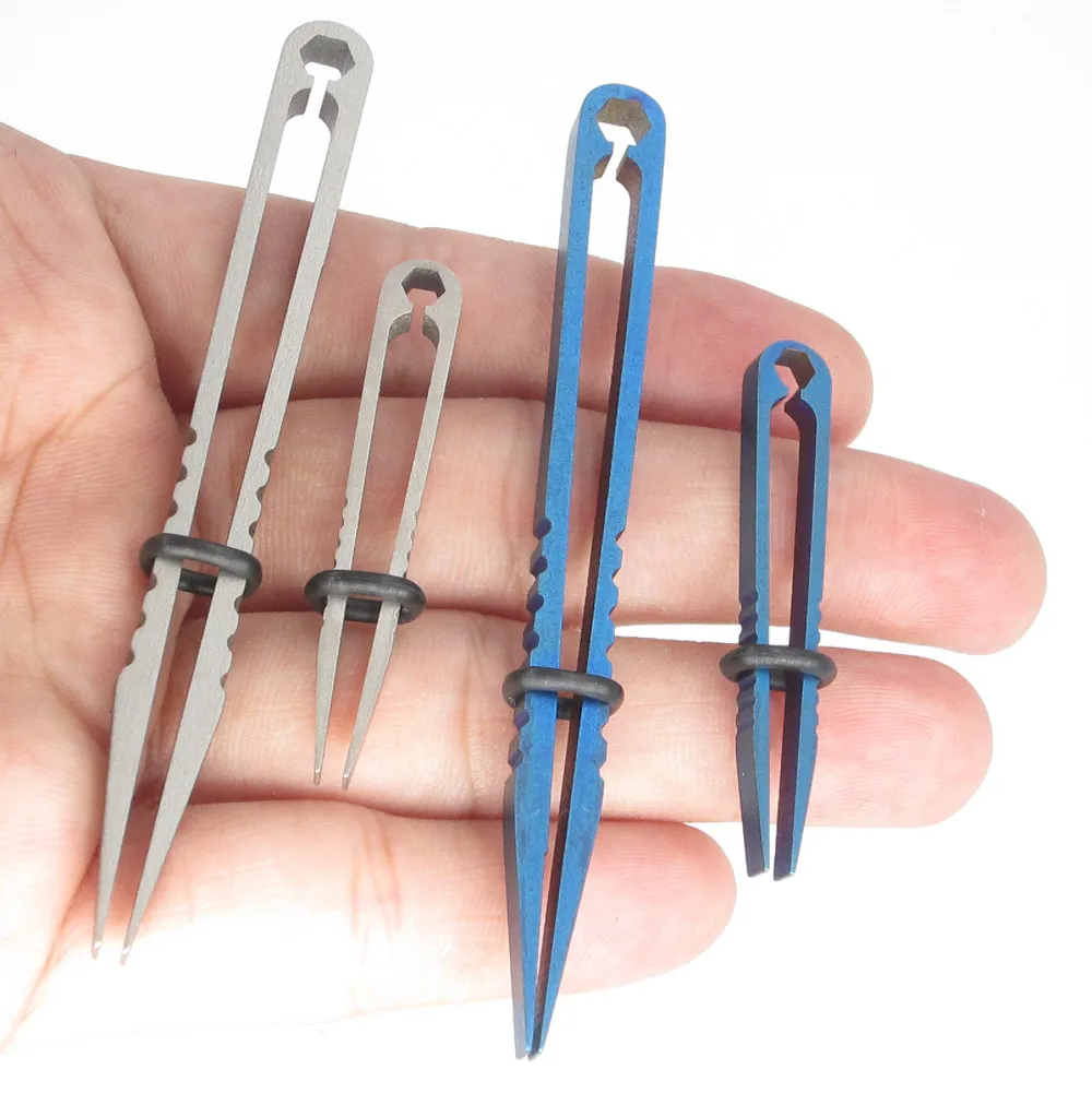 

titanium tweezer tc4 ti EDC gear clamp pick up clamping gadget mini tool camp pocket multi multipurpose travel clip hike outdoor