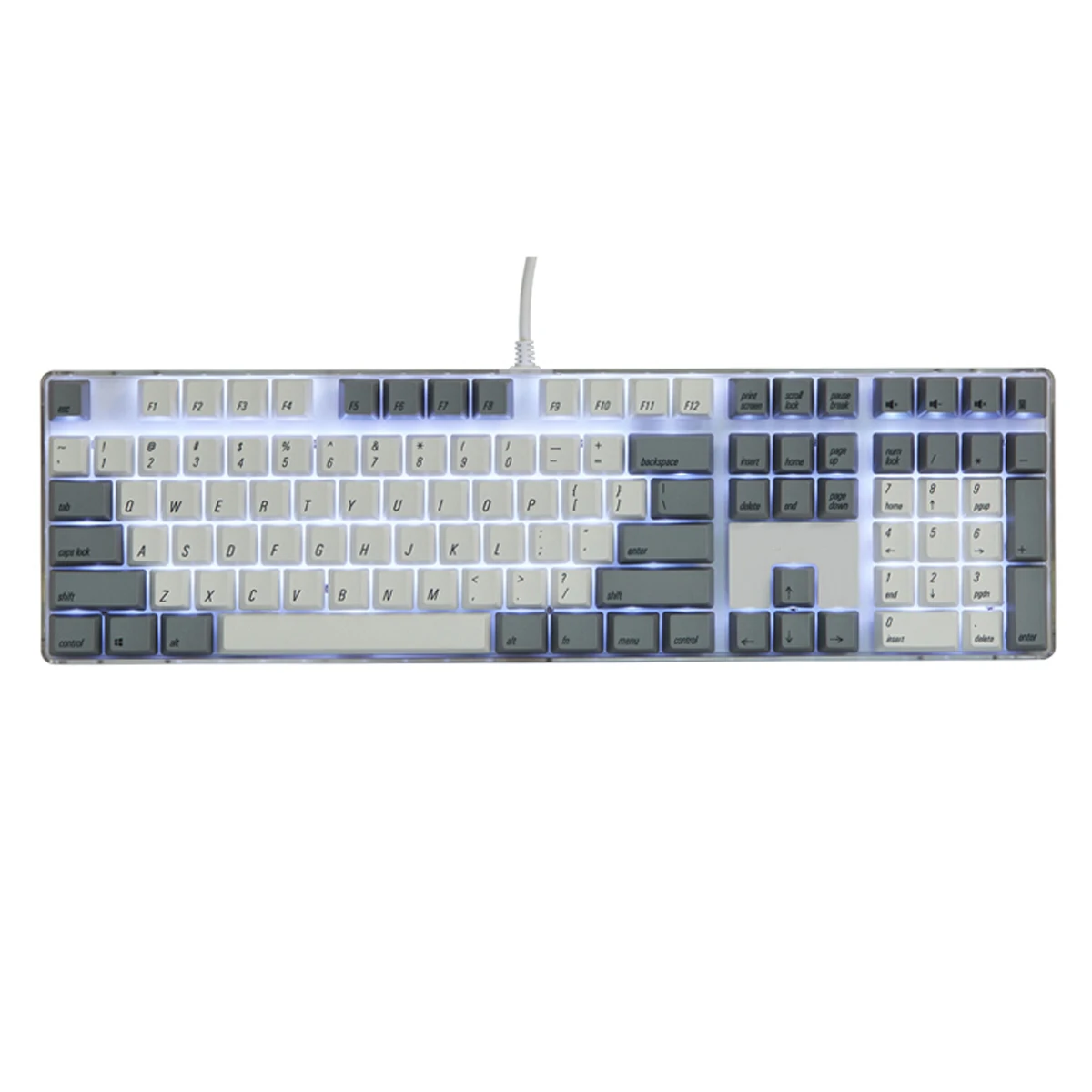 

108 Key English Languag Magicforce White Gray Color Dye-sub PBT Keycaps Keycap Set for Mechanical Keyboard