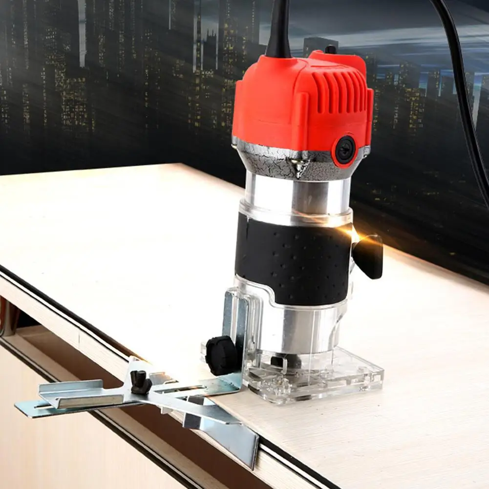 Electric Hand Trimmer Wood Laminate Router Trimming Engraving Carving Machine Woodworking Tool