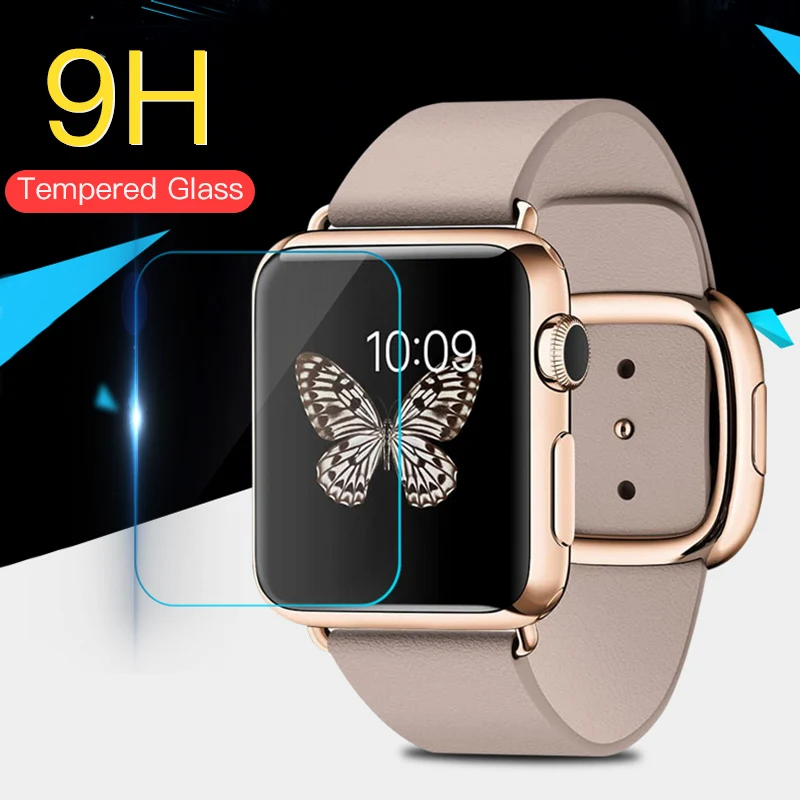 9H пленка из закаленного стекла для Apple Watch серии 38 мм 42 40 44 Защитная iWatch HD