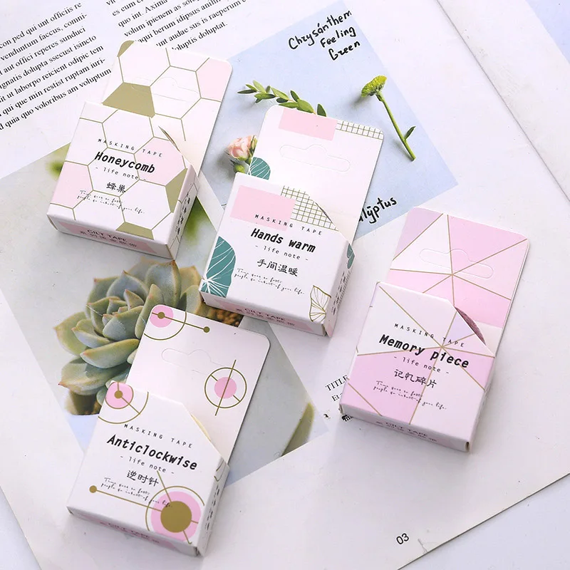 

1PC Cute Honeycomb Washi Tape Kawaii Foil Masking Tape Decorative Adhesive Tape For Kids DIY Scrapbooking Diary Photos Album