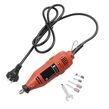 Красный 220 В мини электрический шлифовальный станок с переменной скоростью роторный Электроинструмент с 4 частями портативная электрическая дрель для полировки сверлильный станок