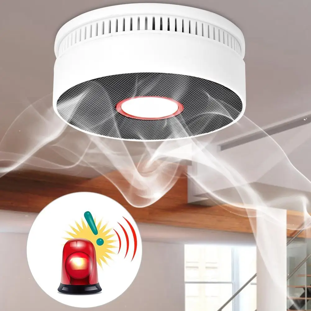 

Smoke Fire Detector Sensor Alarm Battery Operated Home Security Warning Accessories 2019 NEW