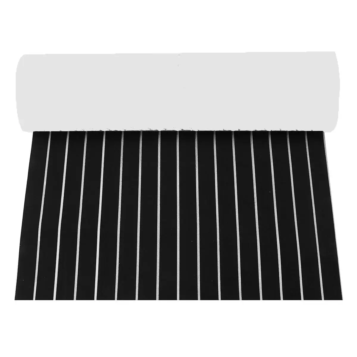 

90x240cm 6mm Self Adhesive EVA Foam Faux Teak Sheet Boat Yacht Synthetic Teak Decking Floor Mat Pad Black+White