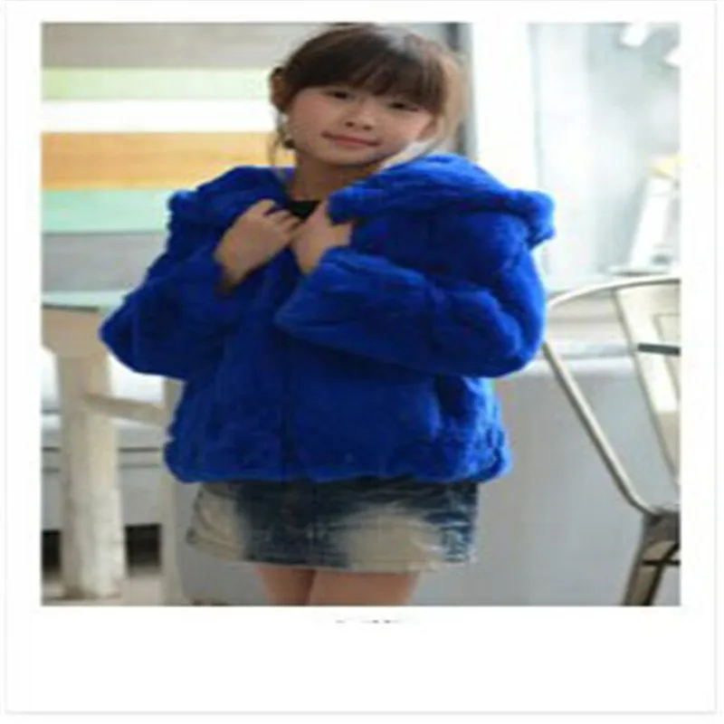 

Fashion Autumn Winter Children Rabbit Fur Coats Winter Baby Girls Warm Thick Short Section Hooded Fur Outwear Jackets C#02
