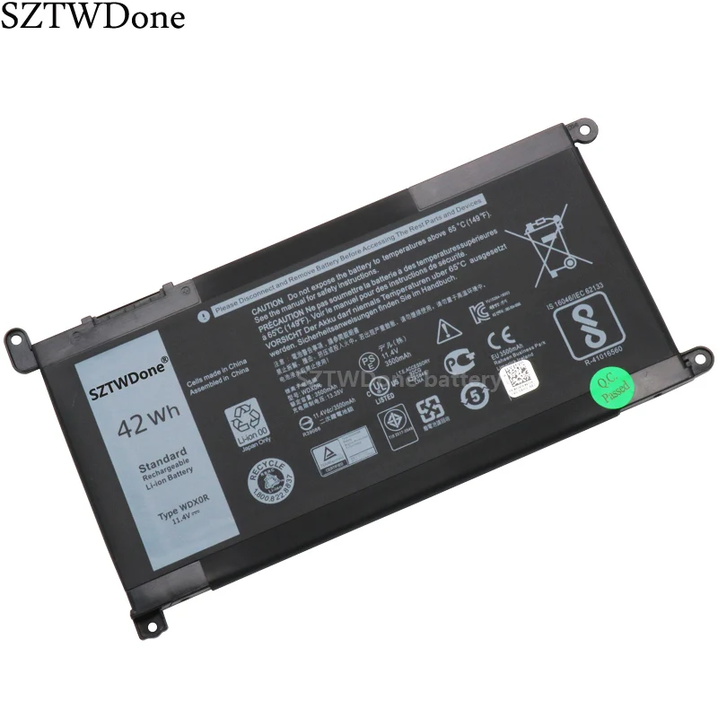 Sztwdone WDX0R ноутбук Батарея для Dell Inspiron 15-5565 5567 5568 7560 7569 7579 13 7368 7378 5378 5368 14-7460 7472 3480 5468