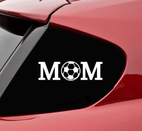

Mom with soccer ball vinyl decal sticker funny sport jersey goal net 15cm