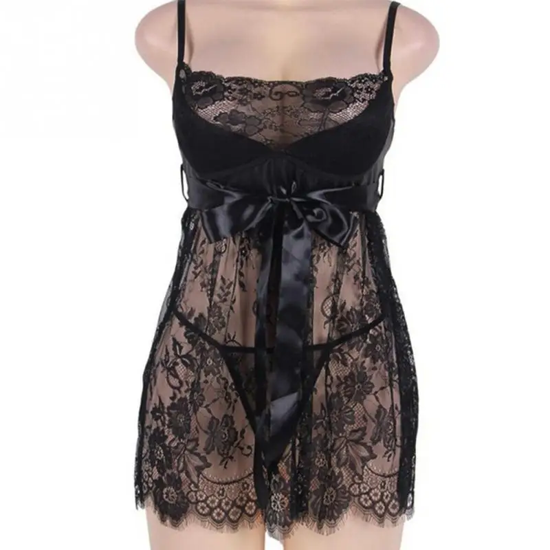 Sexy Babydoll Lingerie Erotic Women Black Lace Plus Size Costume Sleepwear Dress Transparent Hollow-out Chemise Underwear Sexy Babydoll Lingerie Erotic Women Black Lace Plus Size Costume Sleepwear Dress Transparent Hollow-out Chemise Underwear