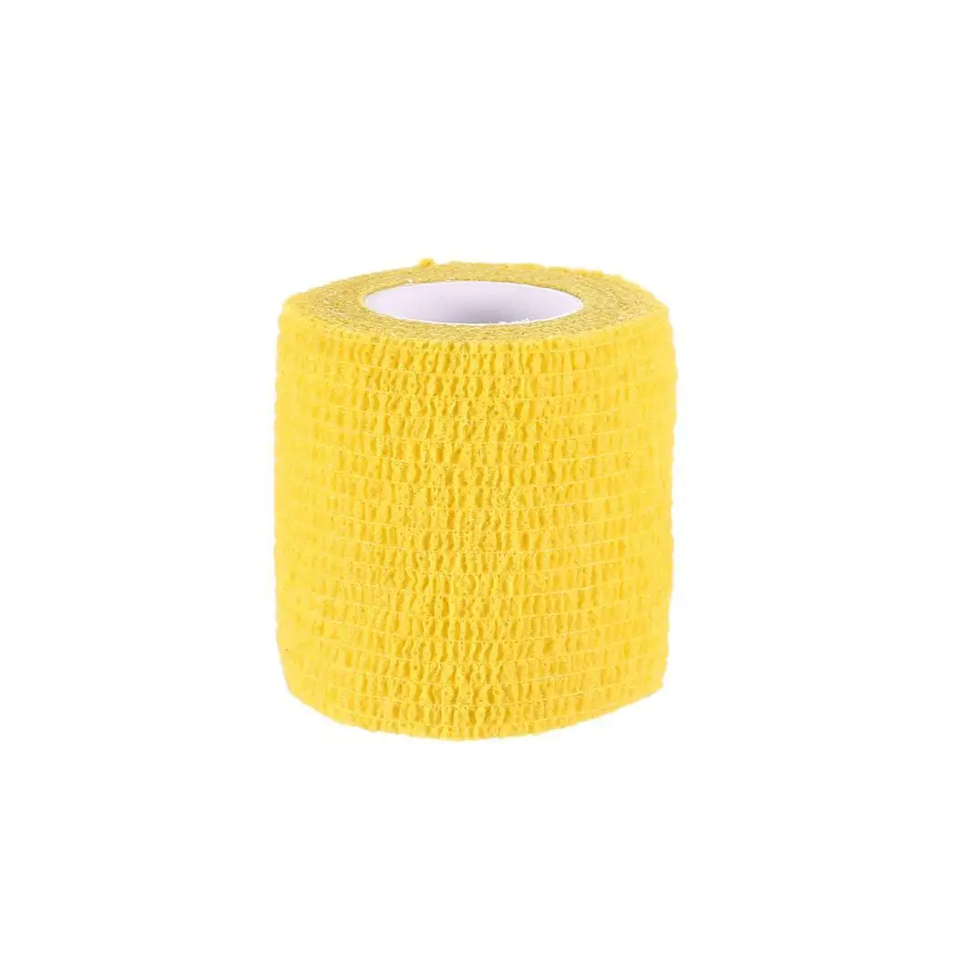 

First Aid Medical Treatment Self-Adhesive Elastic Bandage Tape Solid Blue, Yellow, Red, Green