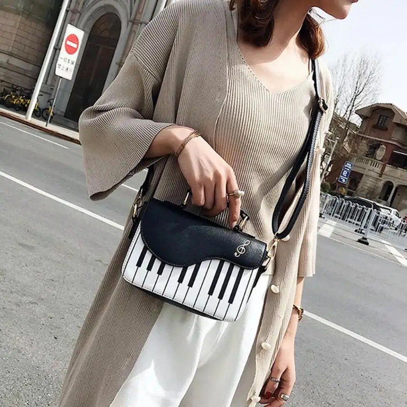 Милая модная повседневная женская сумка из искусственной кожи с рисунком пианино, сумка через плечо, сумка-мессенджер, женская сумка Z80