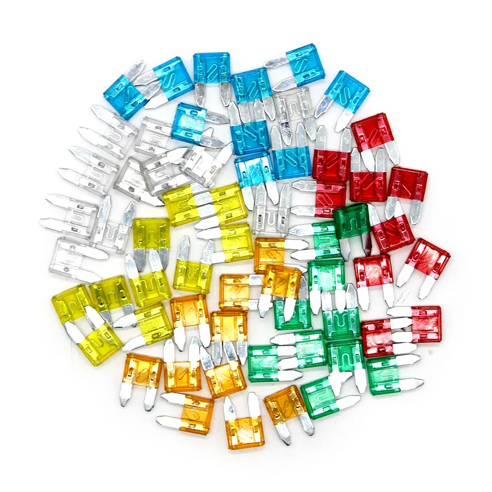 

60pcs Mixed Mini Blade Fuse Zinc Alloy and Plastic Material 5A 10A 15A 20A 25 30A AMP Set Car accessories For Auto Car Truck