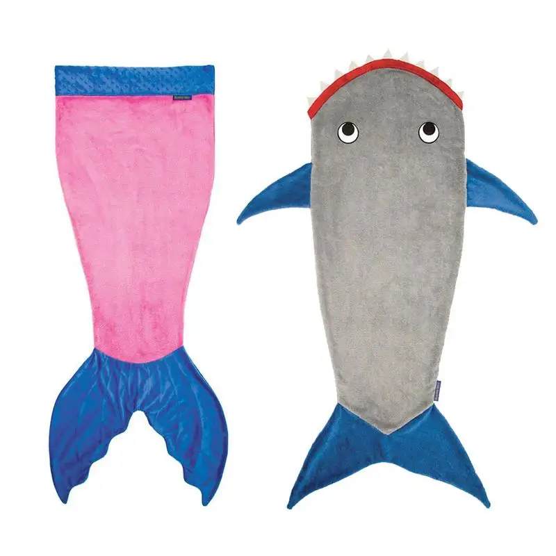 2019 New Shark Blanket Fish Tail Sleeping Bag Cute Soft Fleece Sleeping