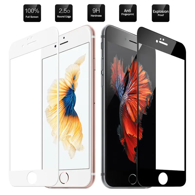 Защитное стекло для iPhone 7 8 6plus закаленное 7Plus 8plus 3D Защитная пленка с закругленными